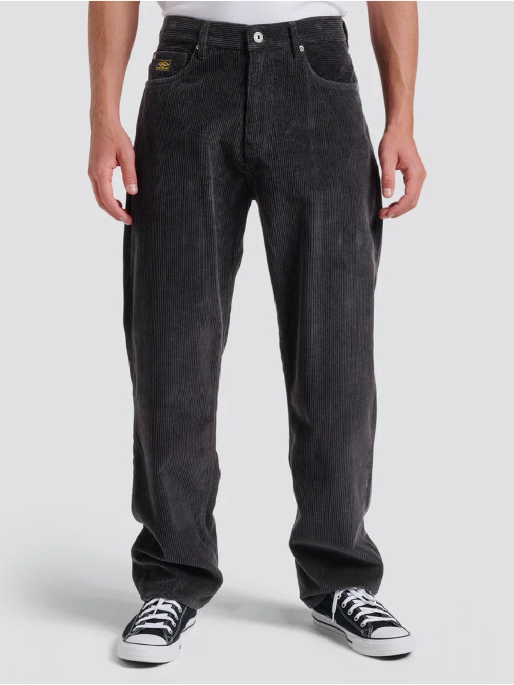 NWT Quicksilver Landers Cord Pants Regular Fit Corduroy 5-Pocket Black Men’s 32